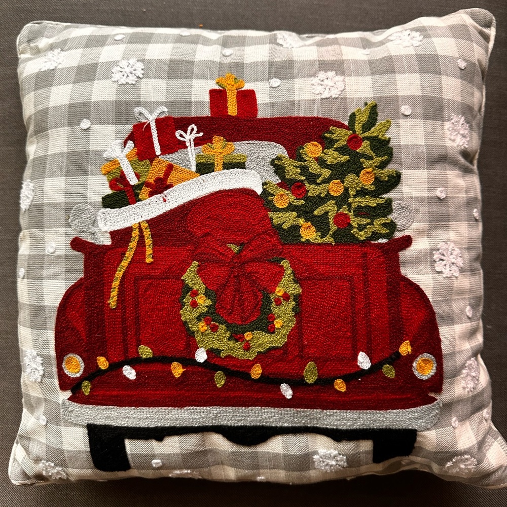 Christmas embroidered pillow